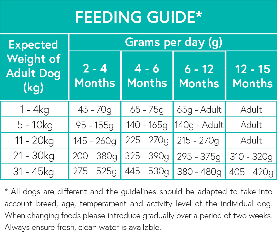 Puppy Chicken Turkey Salmon Feeding Guide